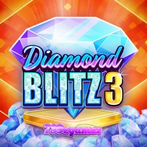 Tampilan antarmuka permainan slot Diamond Blitz 3 dengan simbol klasik dan gulungan aktif.