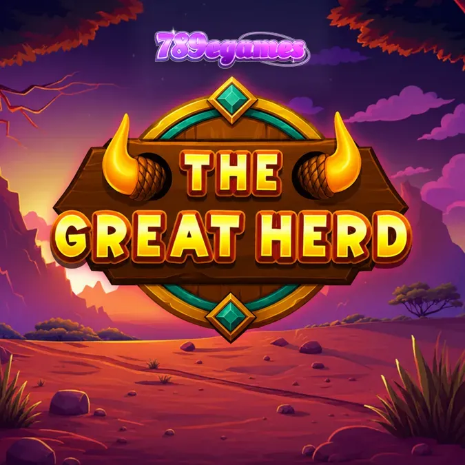 Tampilan antarmuka slot The Great Herd dengan tema sabana